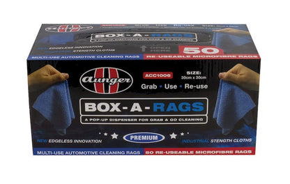 BOX A RAGS MICROFIBER CLOTHS 50 PCE REUSABLE RAGS