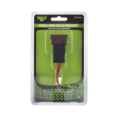 Toyota Late Dual QC3 USB Socket Blue Illum 12v