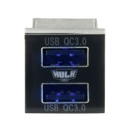 TOYOTA NEW SQUARE DUAL QC3 USB SOCKET BLUE ILLUM 12V