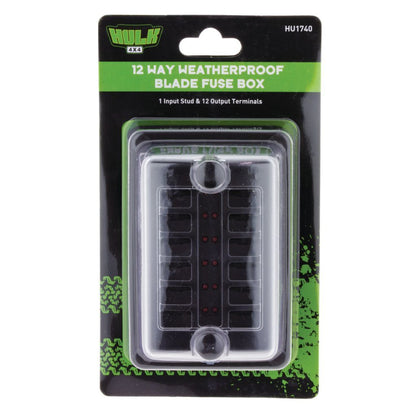 HULK 4X4 12 WAY WEATHER-PROOF ATS BLADE FUSE BOX W/ LEDS