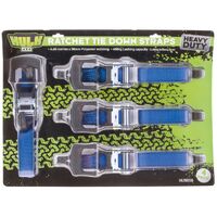 Ratchet Tiedown Straps Heavy Duty (4pk)
