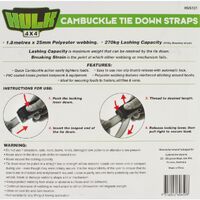 HULK 4x4 Cambuckle Tiedown Straps (4pk)