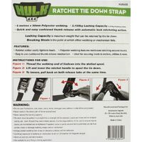 HULK 4x4 Heavy Duty Ratchet Tiedown Strap 2150kg