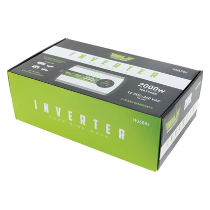 Pure Sine Wave Inverter 2000W 12VDC to 240VAC True Sine Wave
