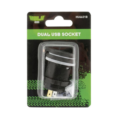 DUAL USB SOCKET - STRAIGHT TERMINALS