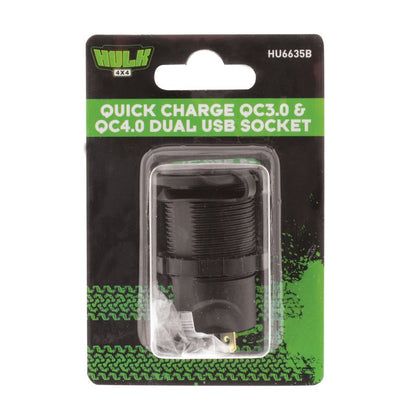 DUAL USB SOCKET QUICK CHARGE QC3.0 & QC4.0