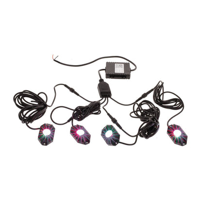 LED RGBW FLOOD BEAM ROCK LIGHT KIT W/ BLUETOOTH - PKT4