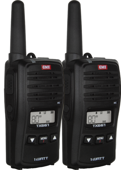 GME UHF CB Handheld Radio 1 Watt Twin Pack - TX667TP